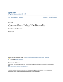 Concert: Ithaca College Wind Ensemble Ithaca College Wind Ensemble