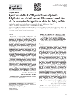 A Genetic Variant of the CAPN10 Gene in Mexican Subjects With