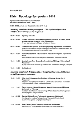 Zürich Mycology Symposium 2018