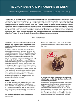 Artikel Interview Dany Lademacher 30-09-2016