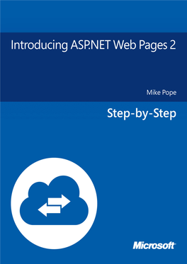 Introducing ASP.NET Web Pages 2 Mike Pope