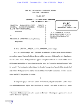 21A0368n.06 No. 20-4087 UNITED STATES COURT of APPEALS for the SIXTH CIRCUIT MARTINA