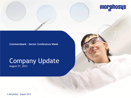 Company Update August 27, 2013