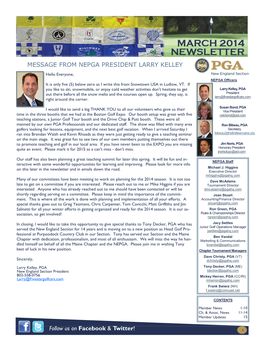 March 2014 Newsletter(Pdf)