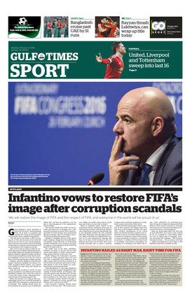 Infantino Vows to Restore FIFA's Image After Corruption Scandals