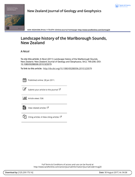 Landscape History of the Marlborough Sounds, New Zealand