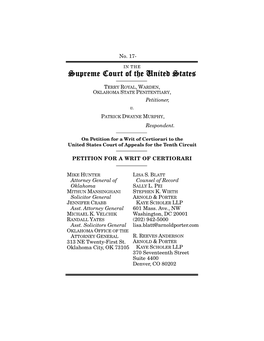 Certiorari Petition in the Supreme Court