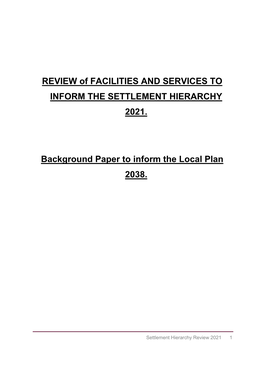 Settlement Hierarchy Review 2021 1