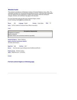 Full Text Contract Begins on Following Page. Metadata Header