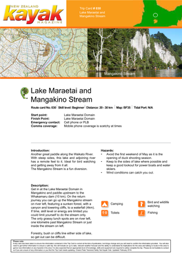 Lake Maraetai and Mangakino Stream