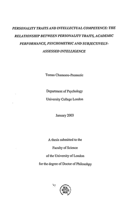 ASSESSED INTELLIGENCE Tomas Chamorro-Premuzic