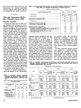 Old-Age Insurance Benefits, January–June 1956