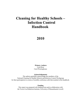 Cleaning for Healthy Schools – Infection Control Handbook 2010