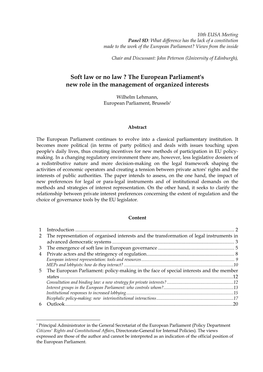 The European Parliament As Co-Legislator Is One Institutional Change Which Has Certainly Restructured European Governance