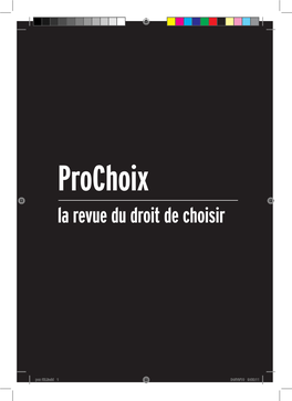 Prochoix La Revue Du Droit De Choisir