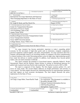 SWUTC/11/167261-1 International Air Cargo