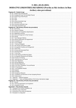 5. DEL (01.01.2021) DODATNI LOKOSTRELSKI KROGI (Pravila Za Ski-Archery in Run Archery Niso Prevedena) Poglavje 32 - Dodatni Krogi