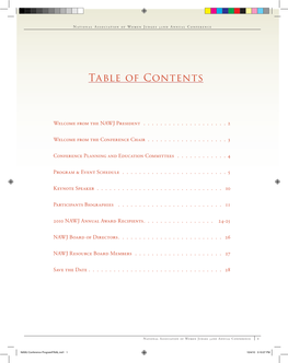 Table of Contents