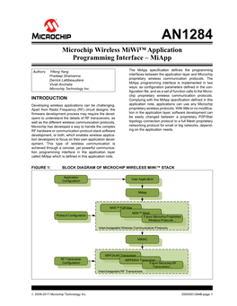 Microchip Wireless Miwi Application Programming Interface