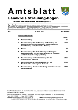 I: Bekanntmachungen Des Landratsamtes