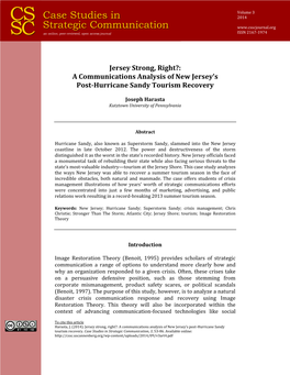 A Communications Analysis of New Jersey's Post-Hurricane Sandy