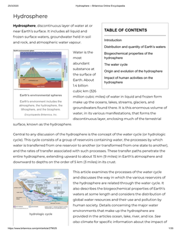 Hydrosphere -- Britannica Online Encyclopedia