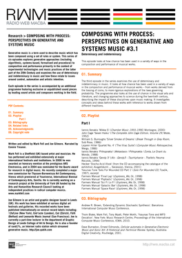 Composing with Process: Perspectives on Generative