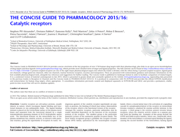 The Concise Guide to PHARMACOLOGY 2015/16: Catalytic Receptors