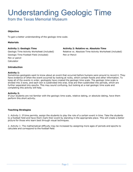 Understanding Geologic Time from the Texas Memorial Museum