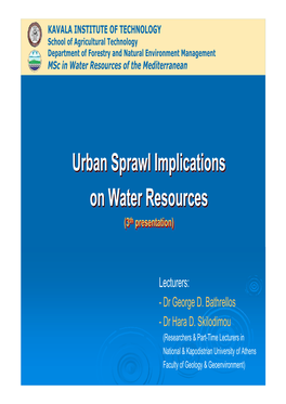 Hydrologic Balance & Water Demands