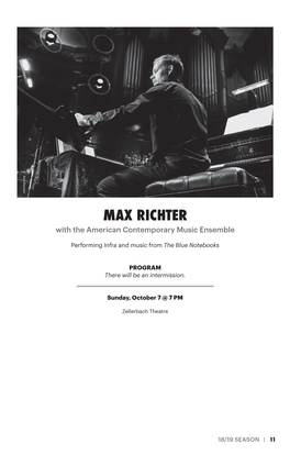 MAX RICHTER with the American Contemporary Music Ensemble