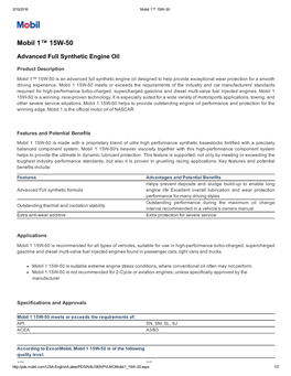 Mobil 1 15W50