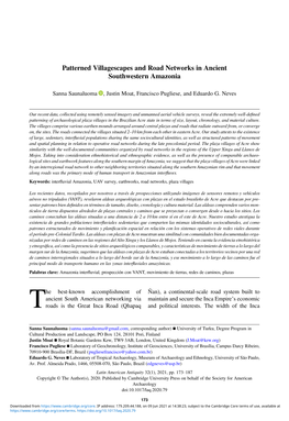 Patterned Villagescapes and Road Networks in Ancient Southwestern Amazonia