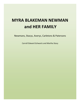 MYRA BLAKEMAN NEWMAN and HER FAMILY