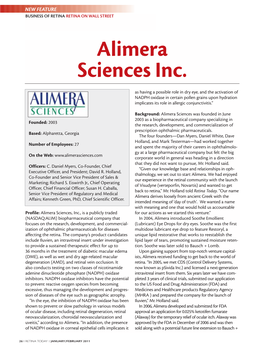 Alimera Sciences Inc