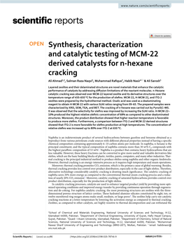 Synthesis, Characterization and Catalytic Testing of MCM-22 Derived