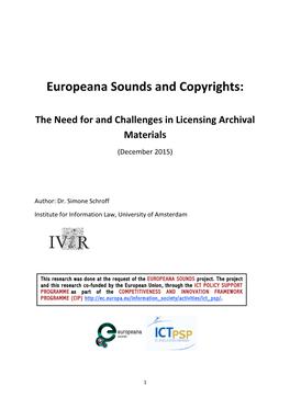 Europeana Sounds and Copyrights