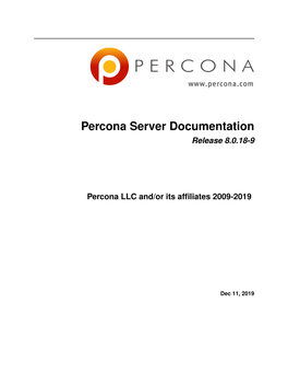 Percona Server Documentation Release 8.0.18-9