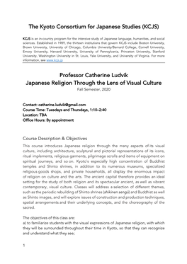 Ludvik--Japanese Religion Through the Lens of Visual Culture, Fall 2020