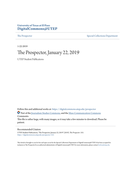 The Prospector, January 22, 2019