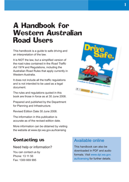 A Handbook for Western Australian Road Users