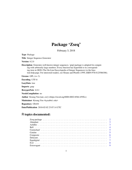 Package 'Zseq'