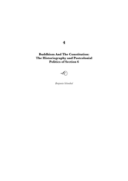 Buddhism and the Constitution: the Historiography and Postcolonial Politics of Section 6