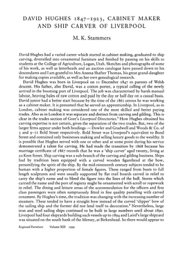 David Hughes 1847-1923, Cabinet Maker and Ship Carver of Liverpool
