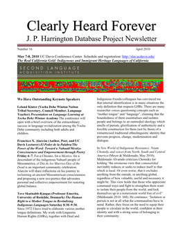 Clearly Heard Forever Are Available Sarah Peelo Is a Post- On-Line At: Doctoral Fellow in Anthropology