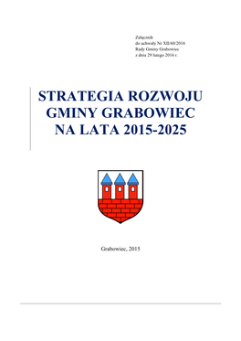 Strategia Rozwoju Gminy Grabowiec Na Lata 2015-2025