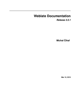 Weblate Documentation Release 3.5.1