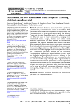 Taxonomy, Distribution and Potential Macambira