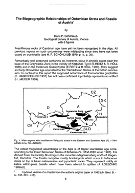 The Biogeographic Relationships of Ordovician Strata and Fossils of Austria1