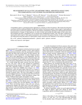 Measurement of Galactic Logarithmic Spiral Arm Pitch Angle Using Two-Dimensional Fast Fourier Transform Decomposition